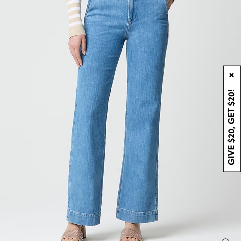 Blue Trouser Wide Leg Jeans